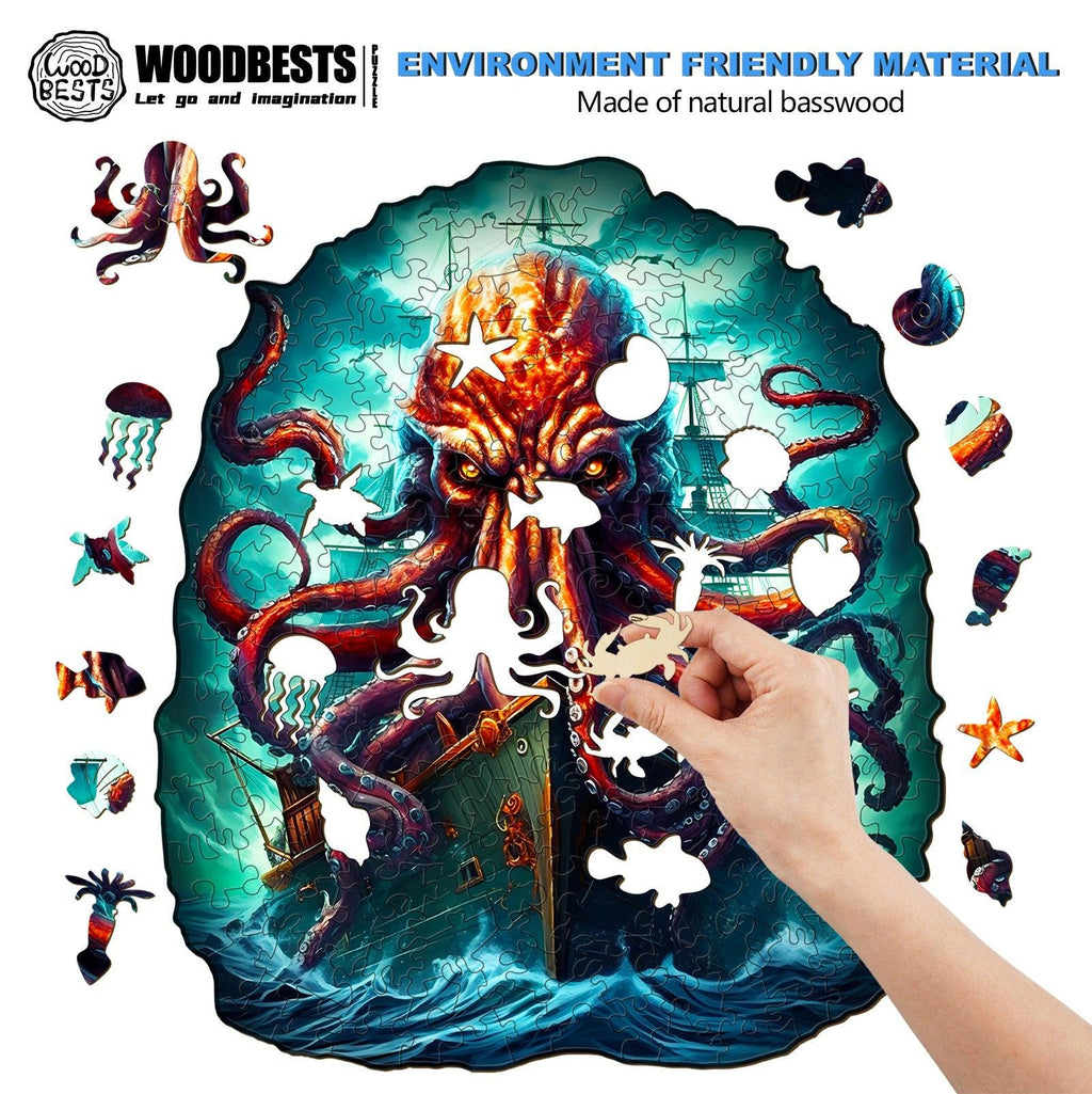 Octopus Monster Wooden Jigsaw Puzzle