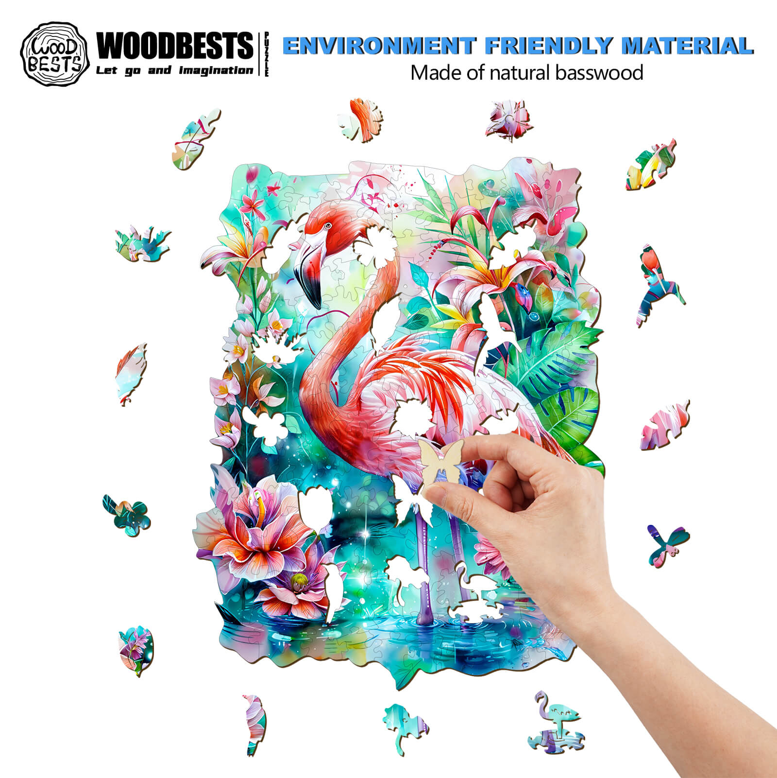 Flamingo Wooden Jigsaw Puzzle