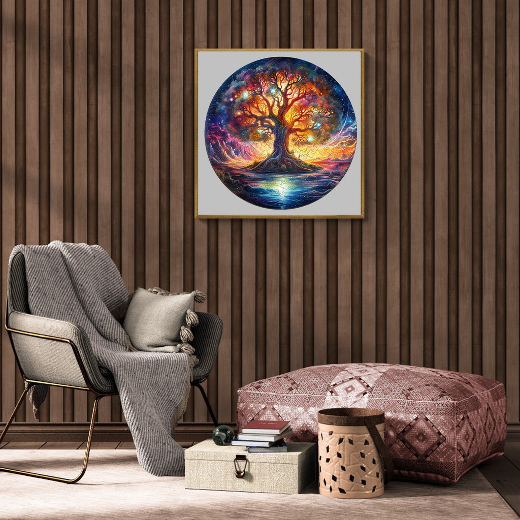 Starry Night Tree of Life Wooden Jigsaw Puzzle