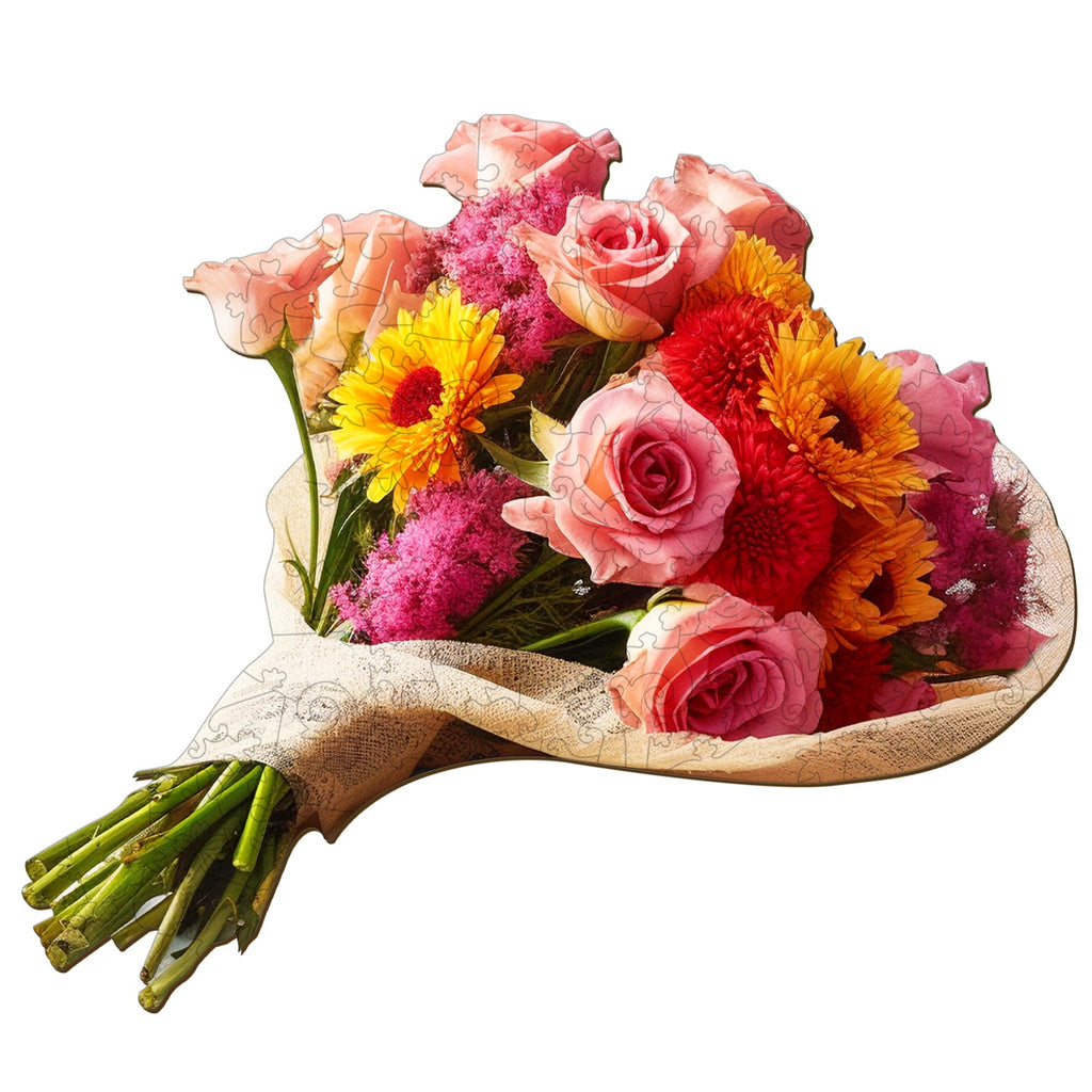 Flowers Bouquet Wooden Jigsaw Puzzle