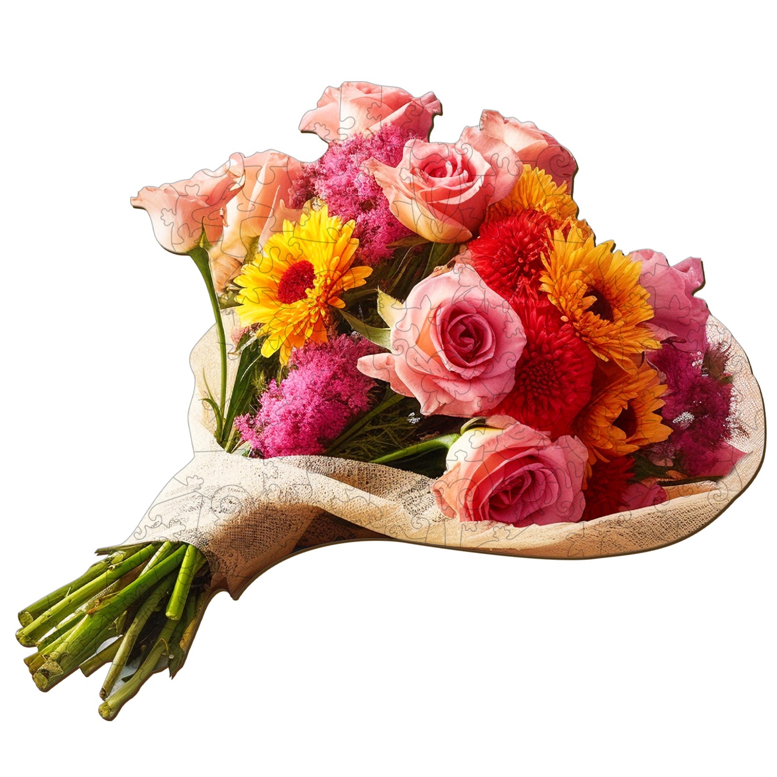 Flowers Bouquet Wooden Jigsaw Puzzle