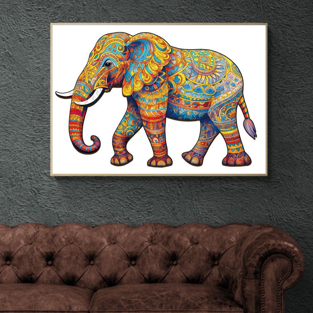Walking Elephant Wooden Jigsaw Puzzle