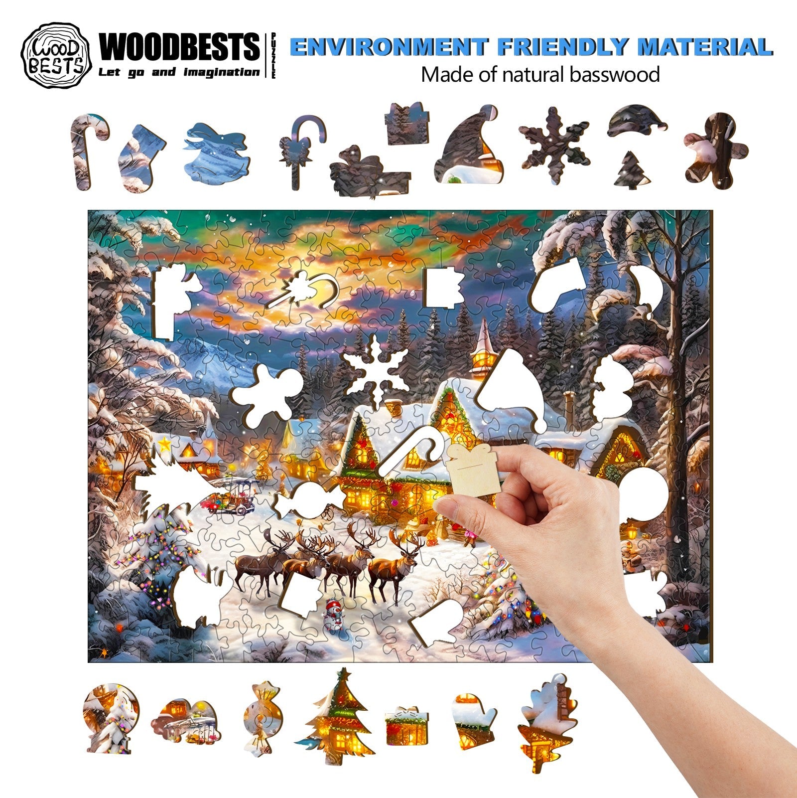Christmas Snow Wooden Jigsaw Puzzle