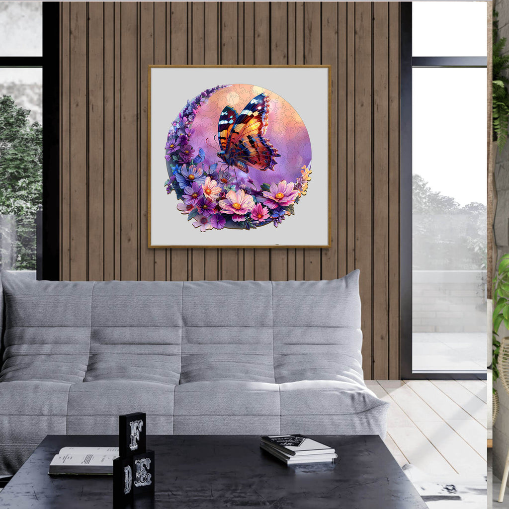 Butterfly and Moon-1 Wooden Jigsaw Puzzle