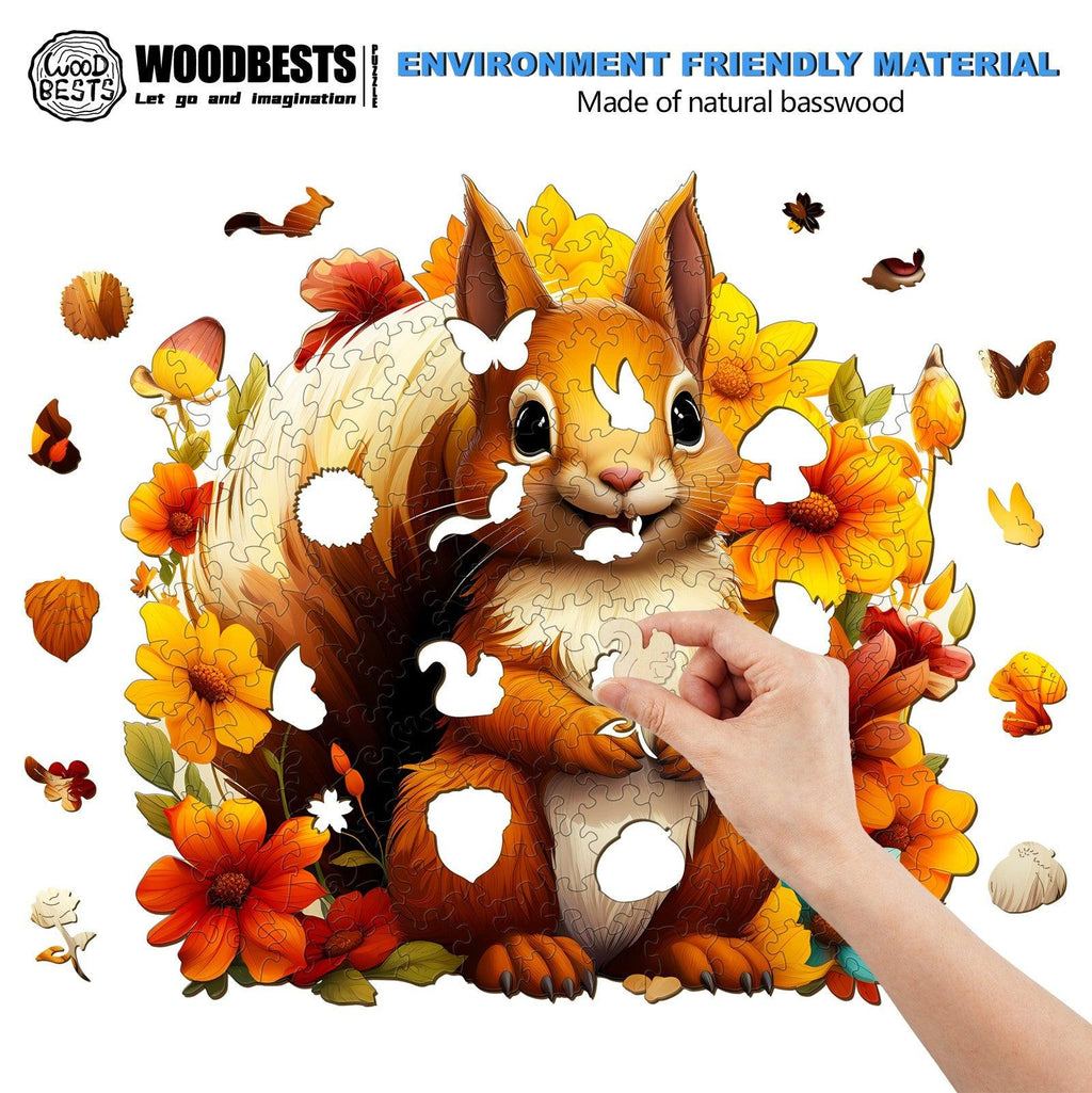 Smiling Squirrel Wooden Jigsaw Puzzle