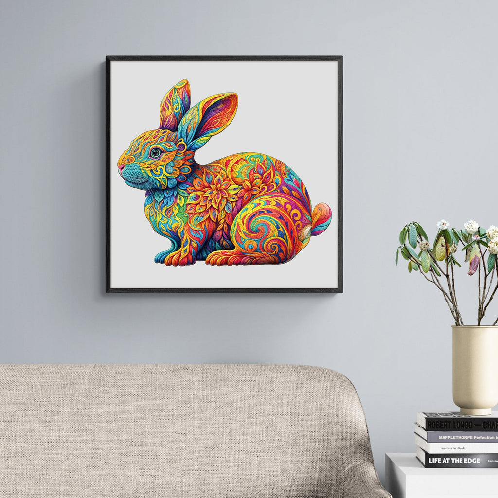 Cute Rabbit Wooden Jigsaw Puzzle