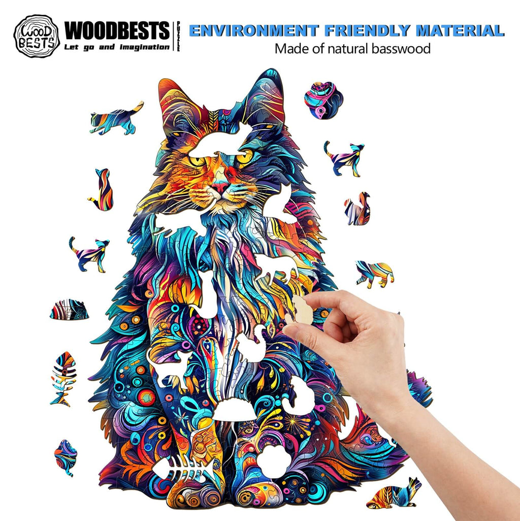 Maine Cat-3 Wooden Jigsaw Puzzle