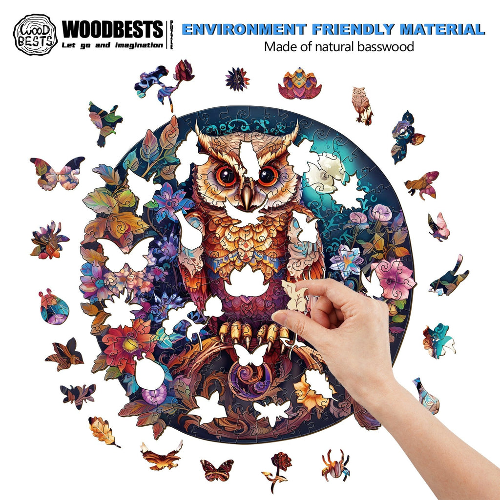 Nocturnal Owl Wooden Jigsaw Puzzle