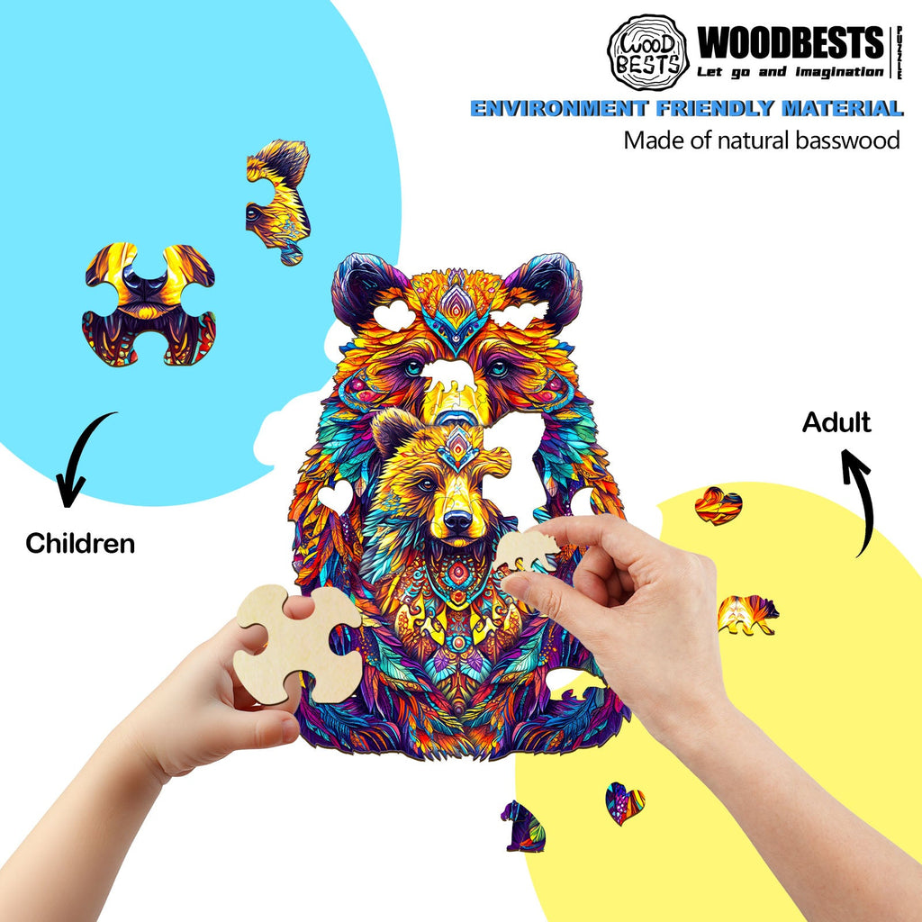 Parent-child bear Wooden Jigsaw Puzzle