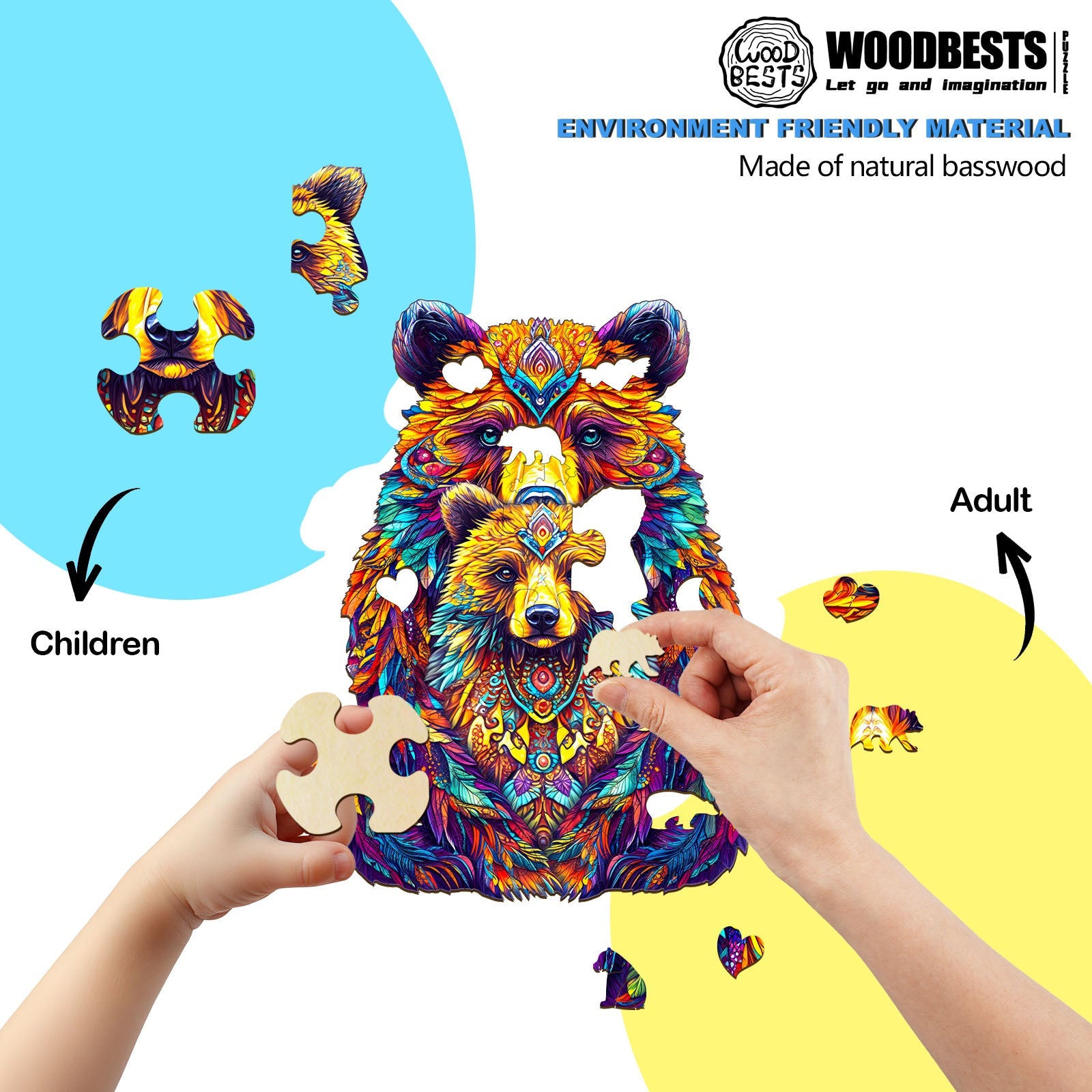 Parent-child bear Wooden Jigsaw Puzzle
