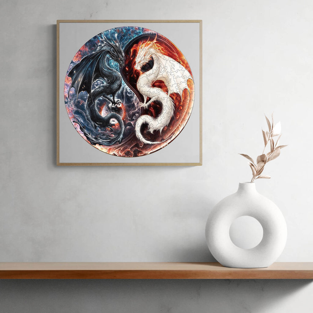 Yin Yang Dragon Wooden Jigsaw Puzzle