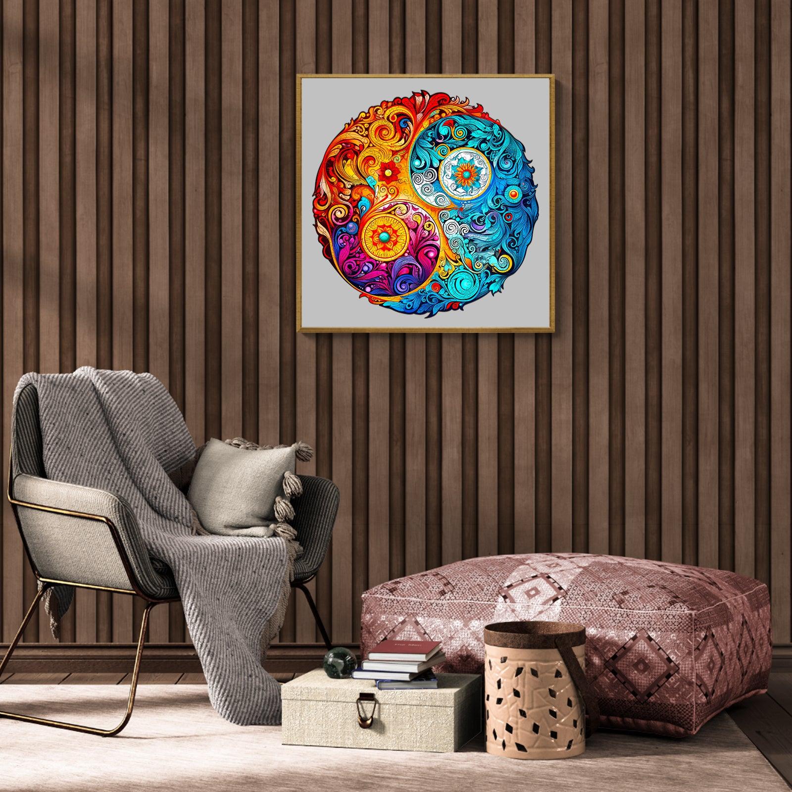 Yin Yang Mandala -5 Wooden Jigsaw Puzzle