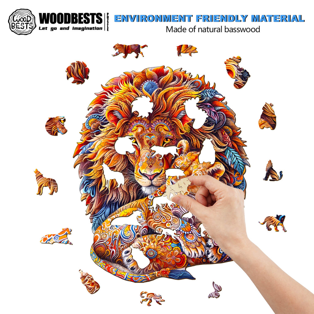 Fatherly Lion Wooden Jigsaw Puzzle