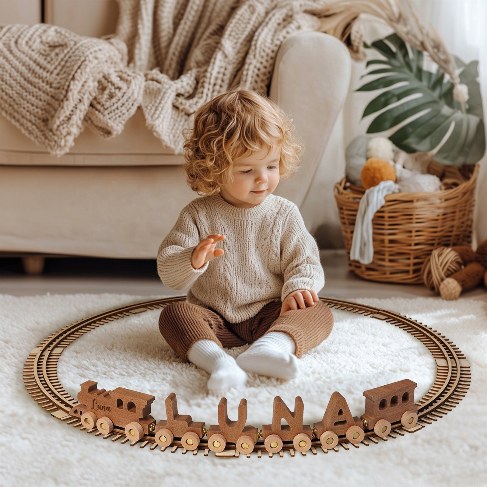 Custom Wooden Name Train Set