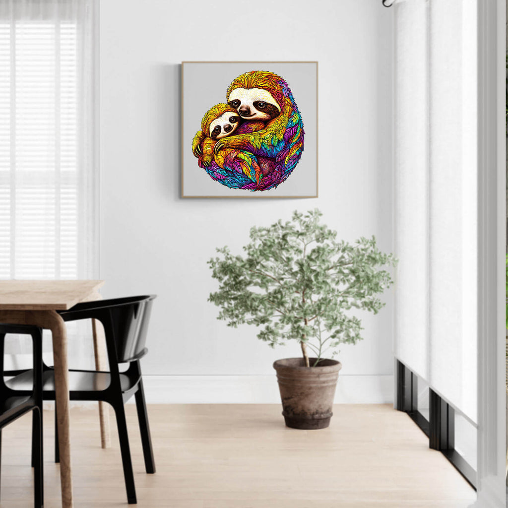 Parent-child Sloth Wooden Jigsaw Puzzle