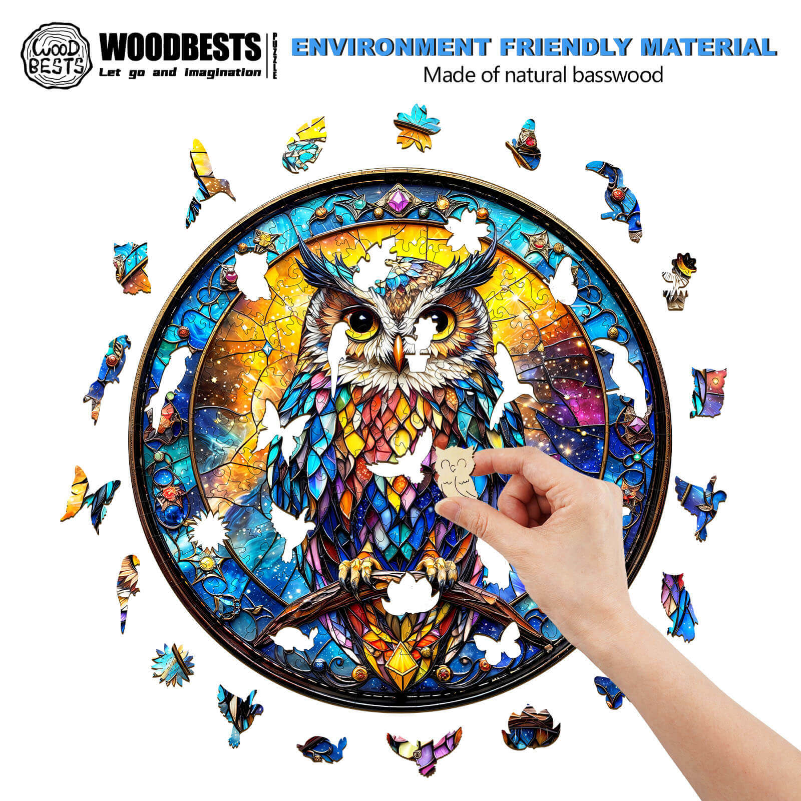 Iridescent Starwing Wooden Jigsaw Puzzle