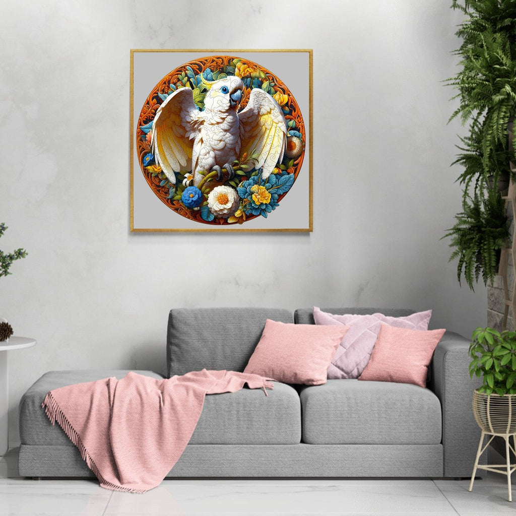 Blue-eyed Cockatoo Wooden Jigsaw Puzzle