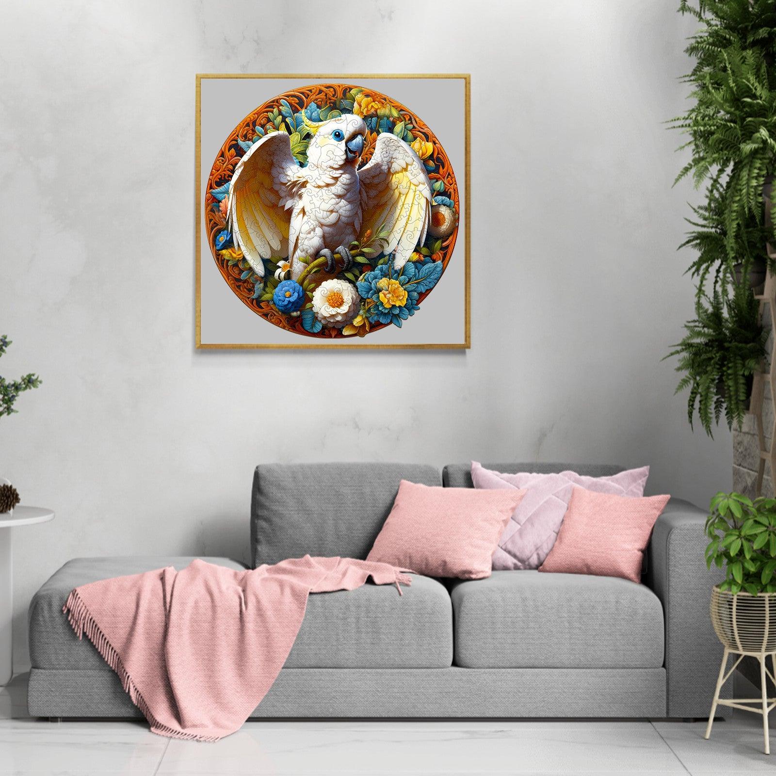 Blue-eyed Cockatoo Wooden Jigsaw Puzzle
