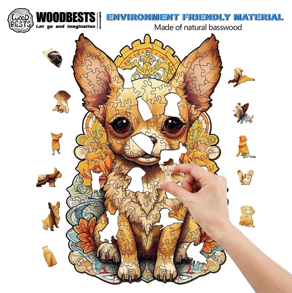 Cute Chihuahua-2 Wooden Jigsaw Puzzle
