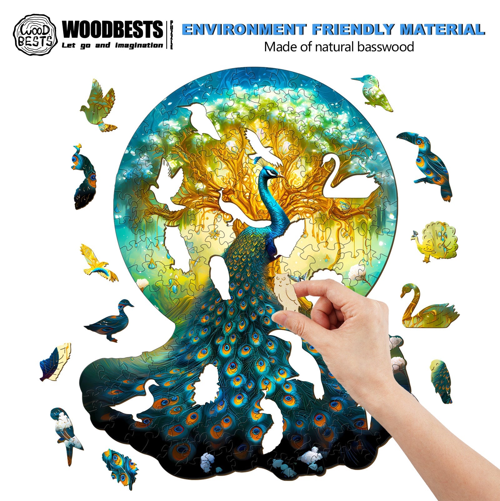 Noble Peacock-1 Wooden Jigsaw Puzzle