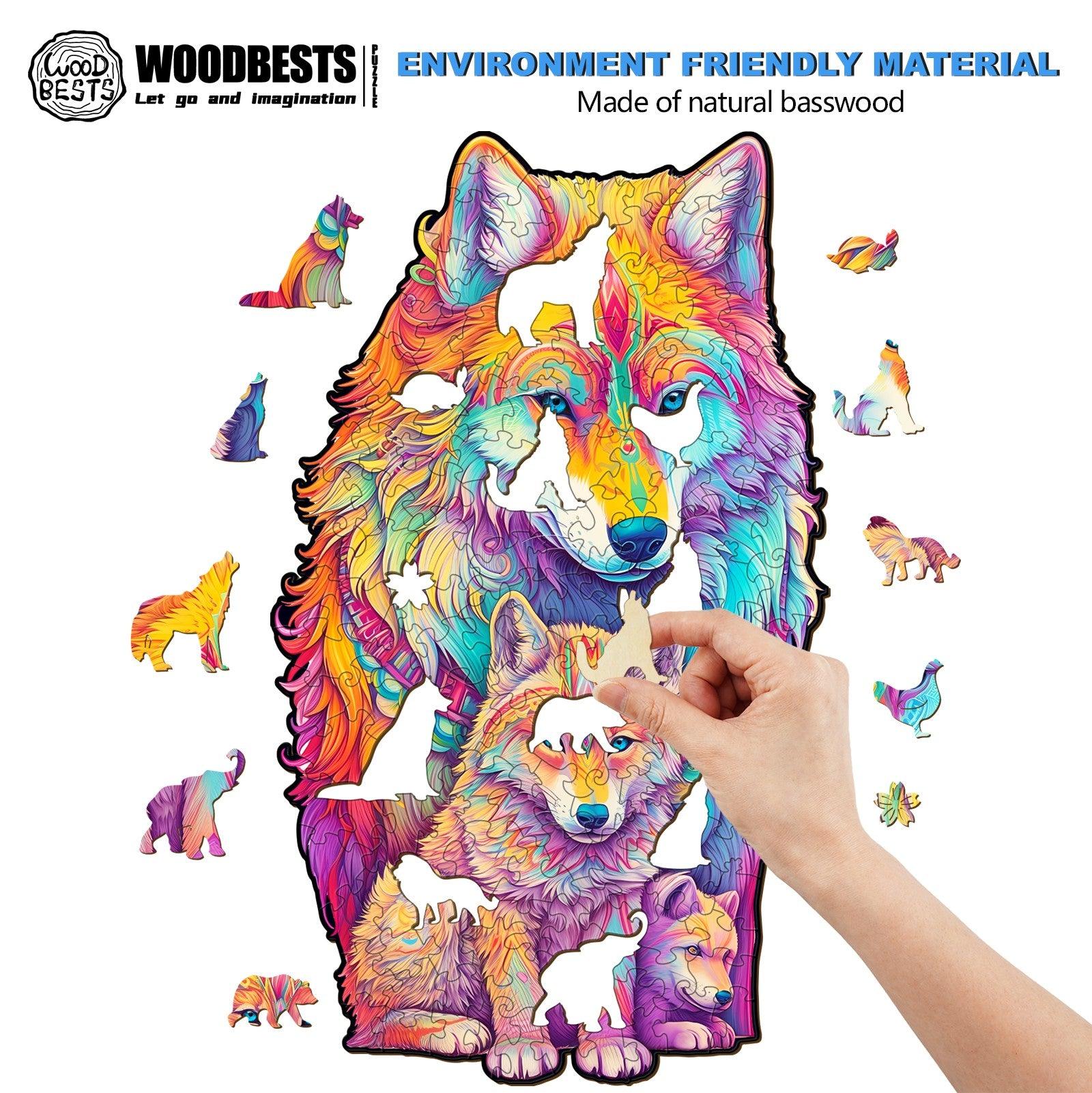 Wolf Family-2 Wooden Jigsaw Puzzle