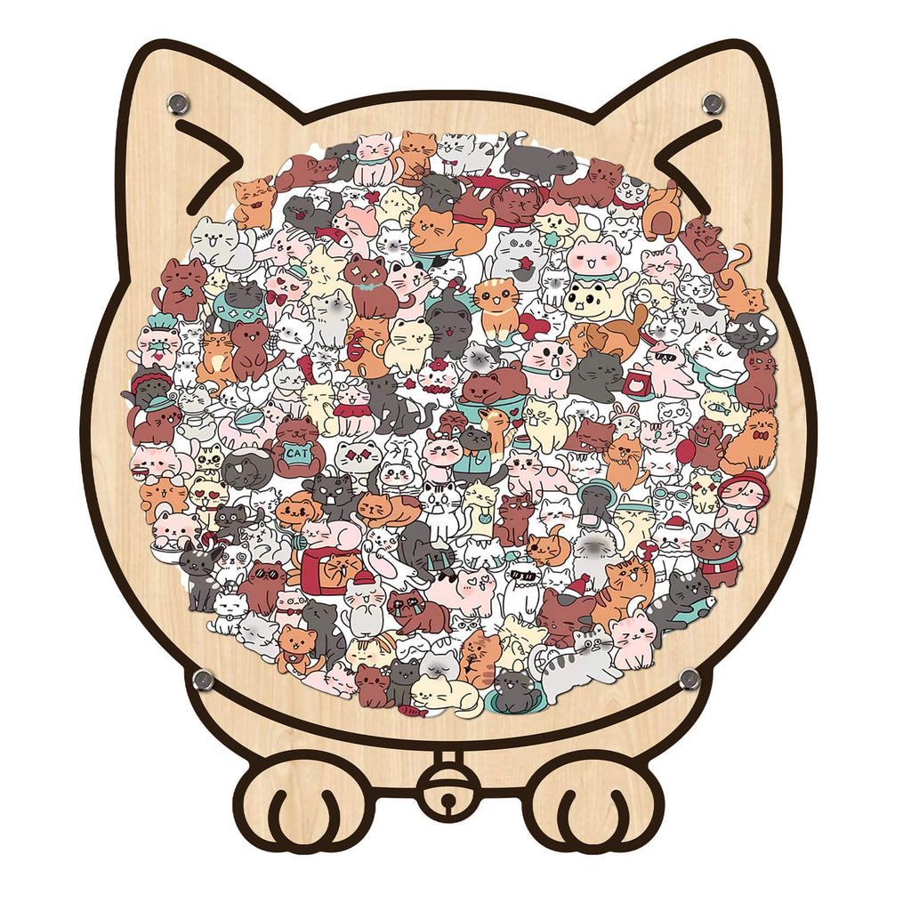 Morandi-Colored Cat/Dog Shaped Wooden Jigsaw Puzzle