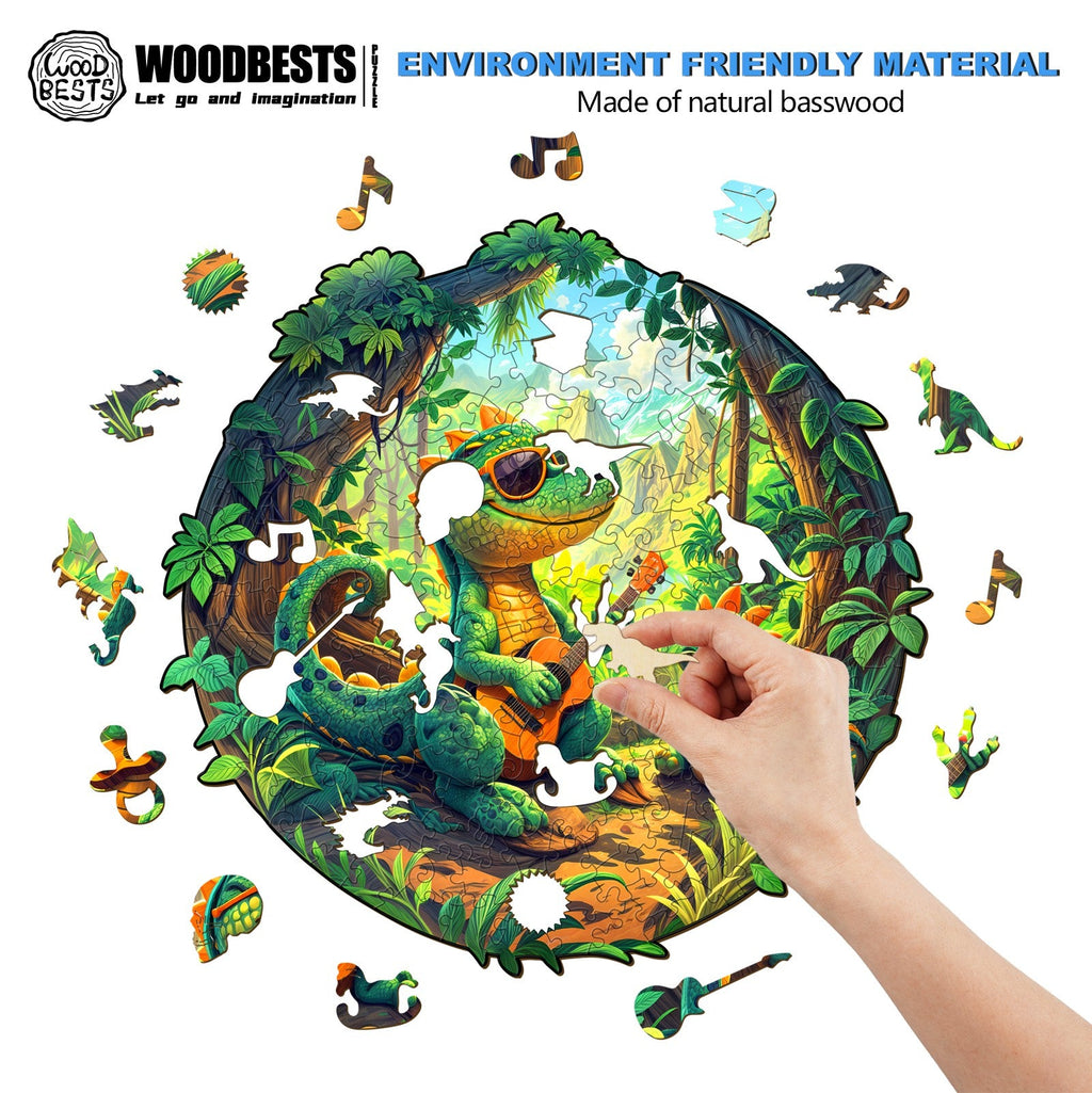 Rock Dinosaur-1 Wooden Jigsaw Puzzle