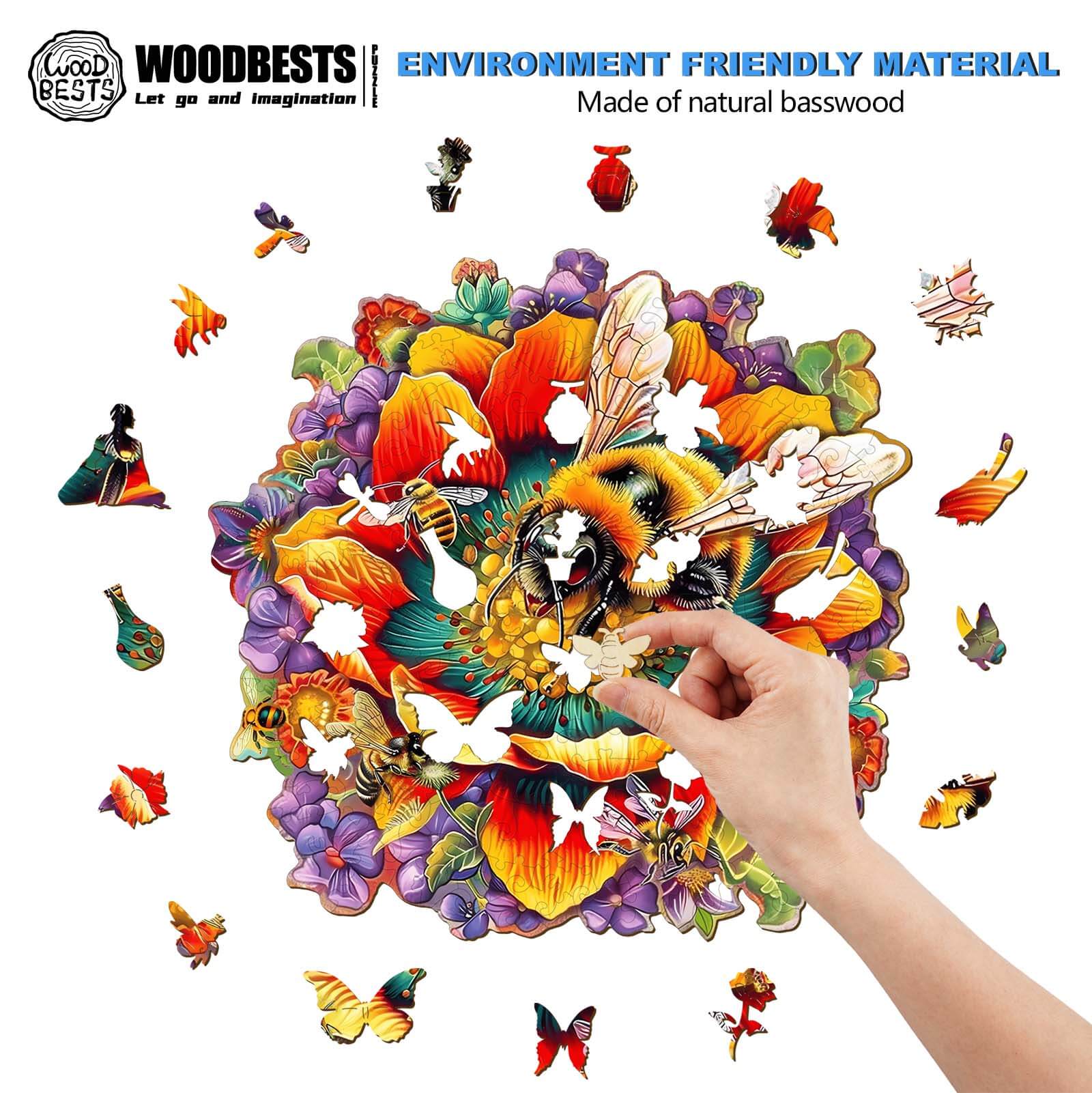Bee and the Flower Wooden Jigsaw Puzzle