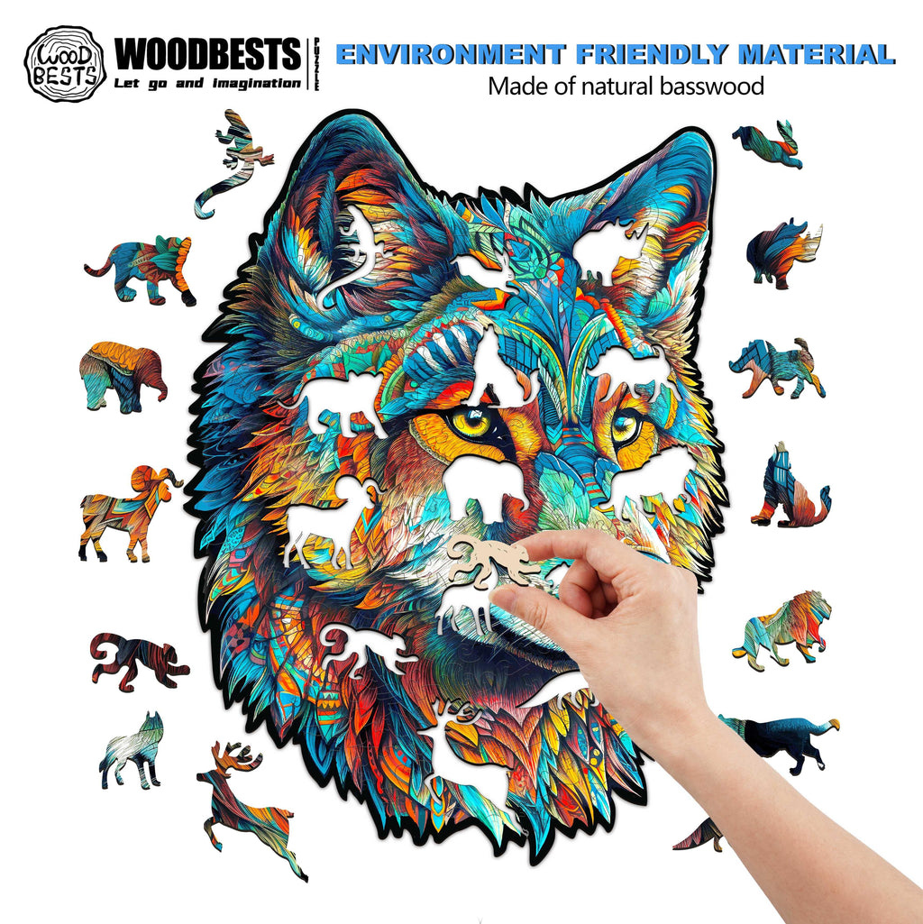 Fearless Wolf Wooden Jigsaw Puzzle