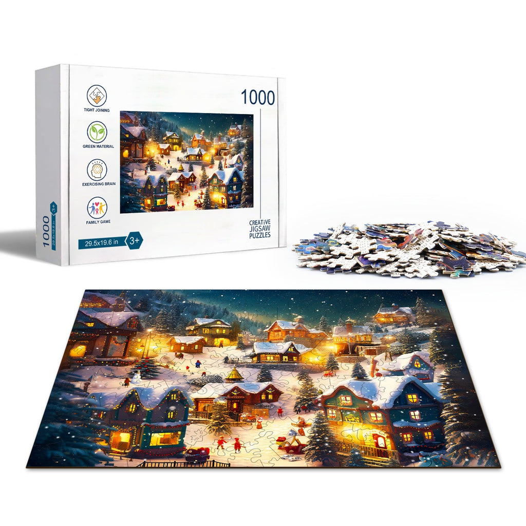 Christmas Village Wooden Jigsaw Puzzle