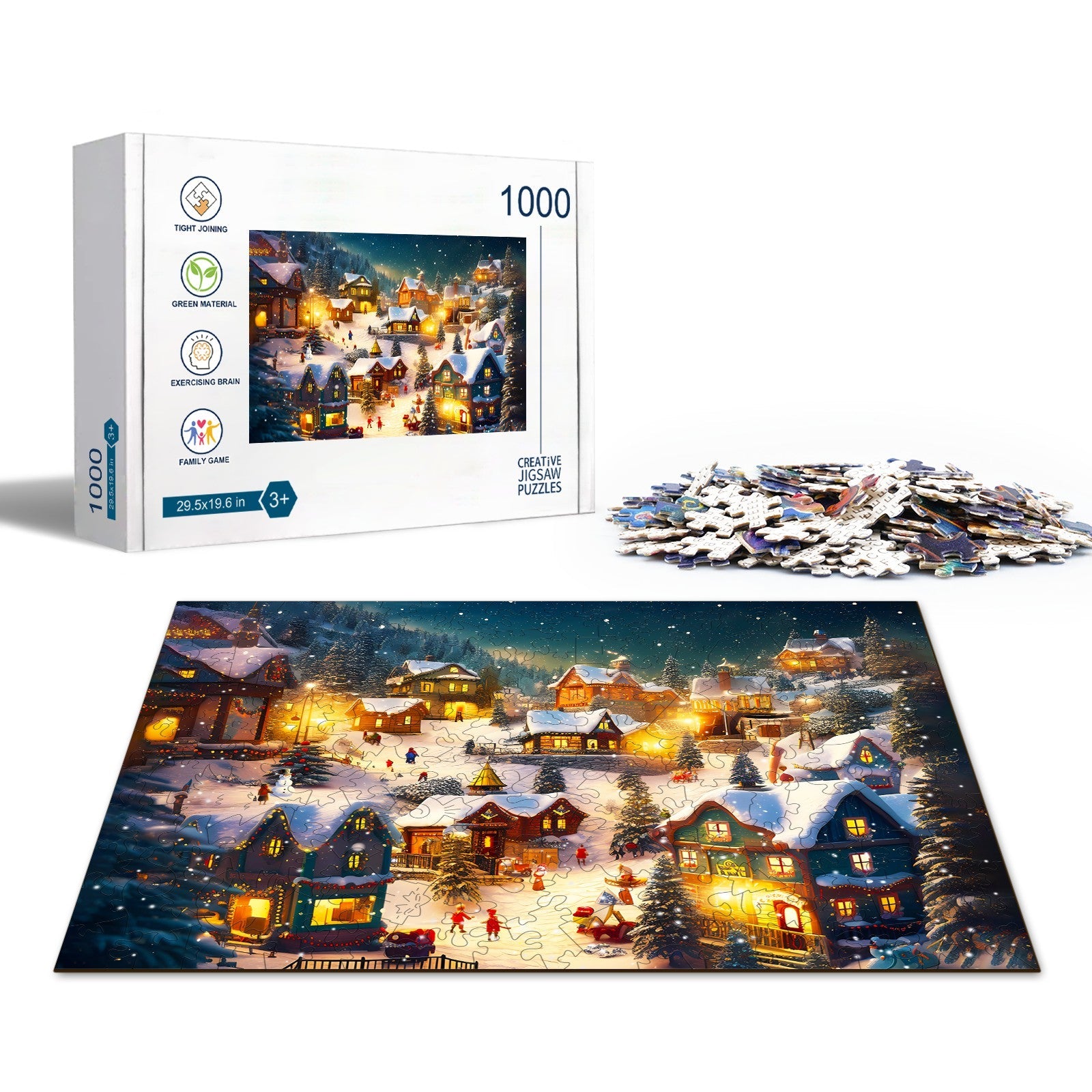 Christmas Village Wooden Jigsaw Puzzle