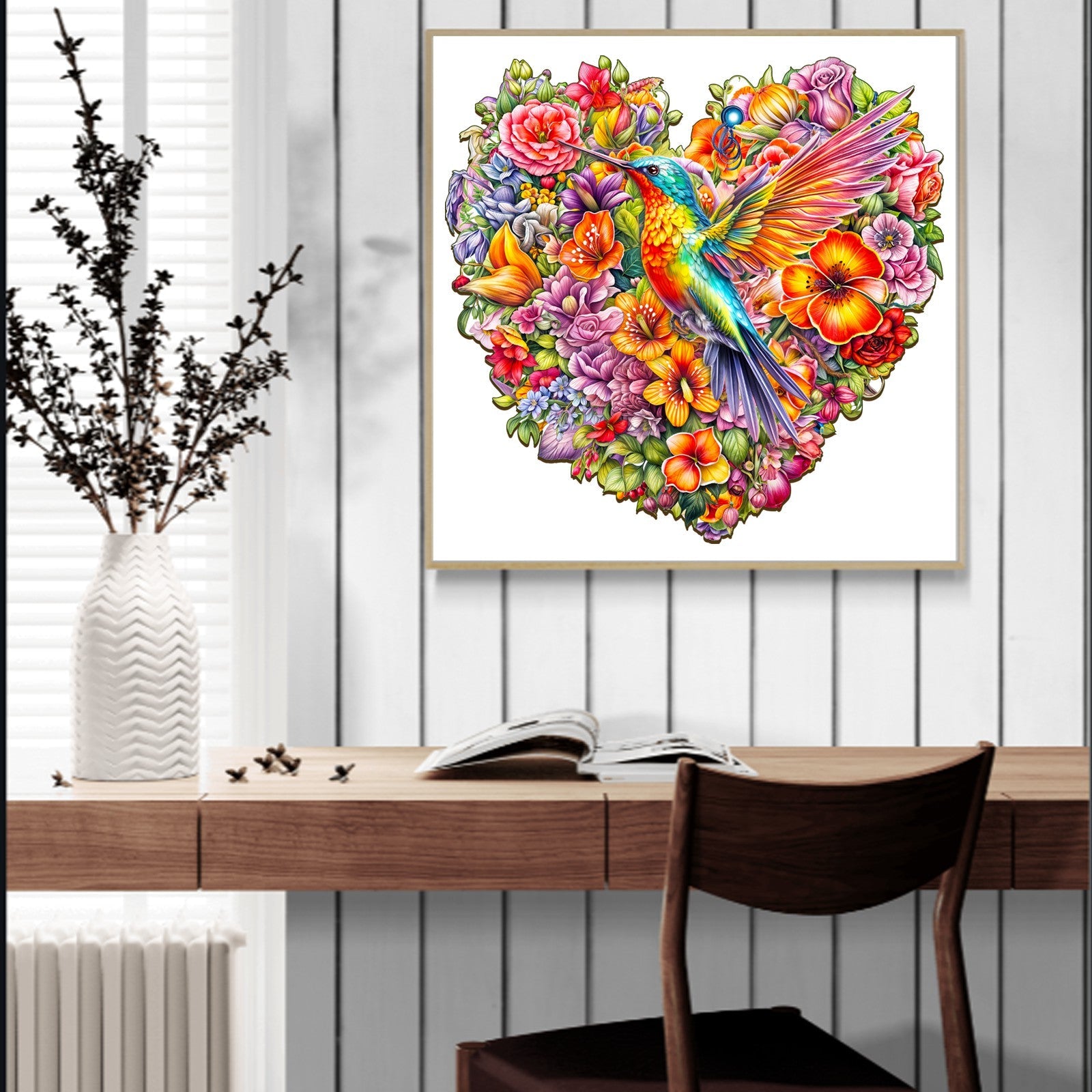 Hummingbird and Flower Wooden Jigsaw Puzzle