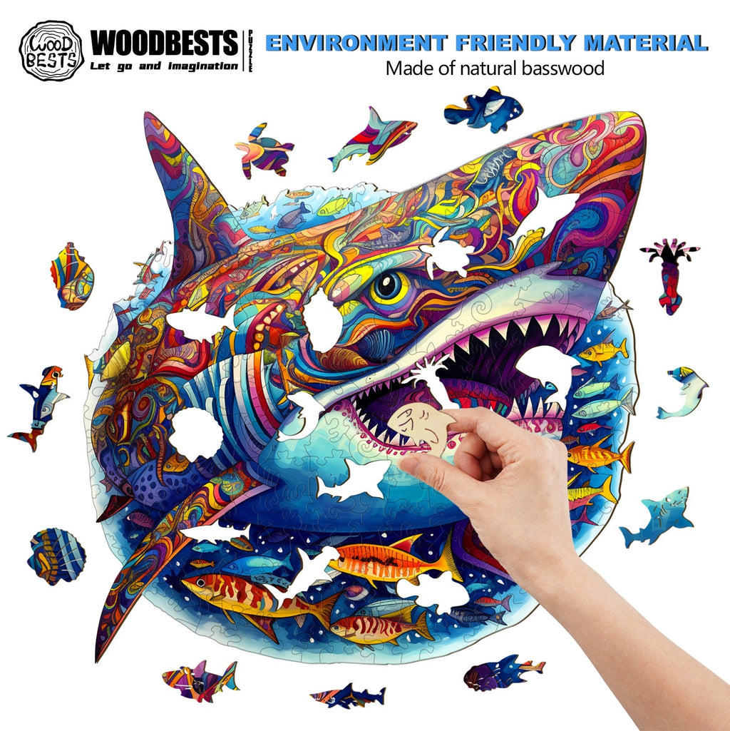 Ferocious Shark Wooden Jigsaw Puzzle