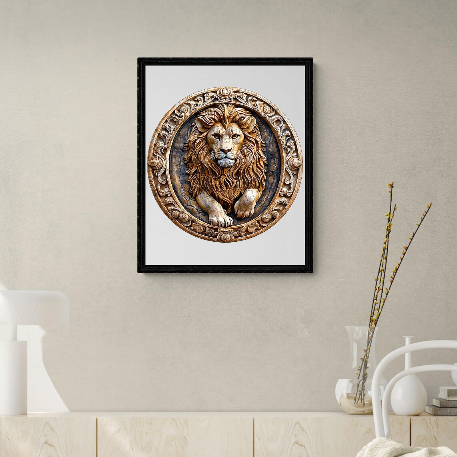 Sculpture Lion Wooden Jigsaw Puzzle
