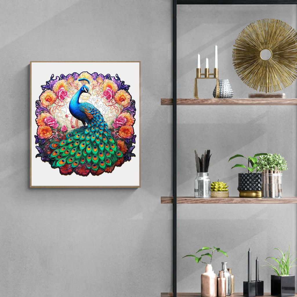 Male Peacock Wooden Jigsaw Puzzle