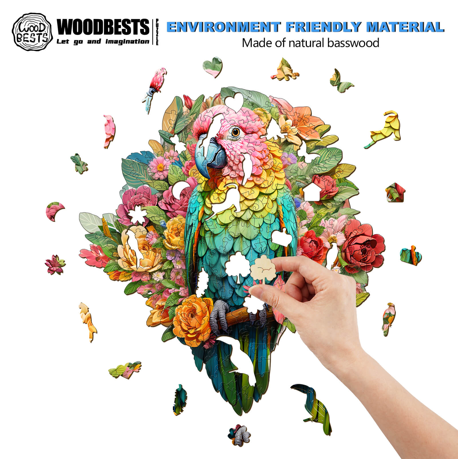 Colorful Parrot Wooden Jigsaw Puzzle