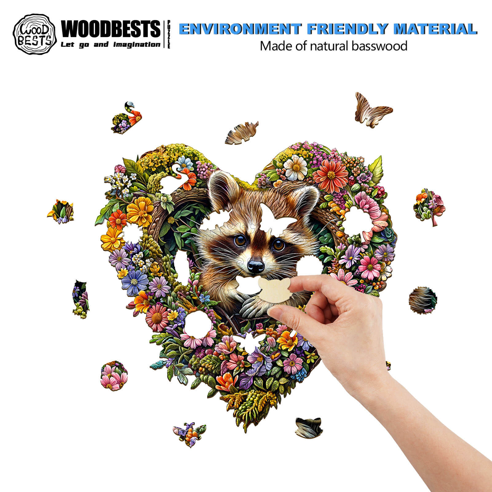 Natureverse Raccoon  Wooden Jigsaw Puzzle