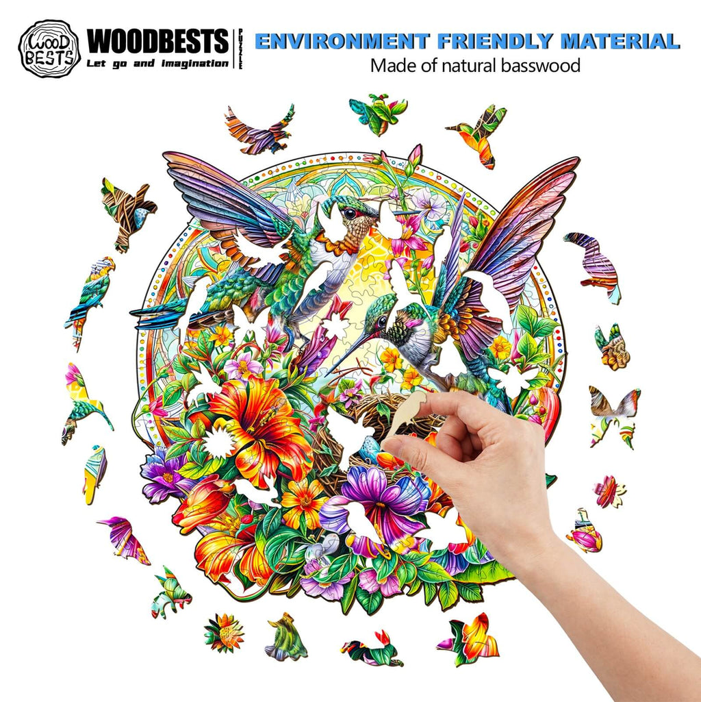 Hummingbird Haven Wooden Jigsaw Puzzle