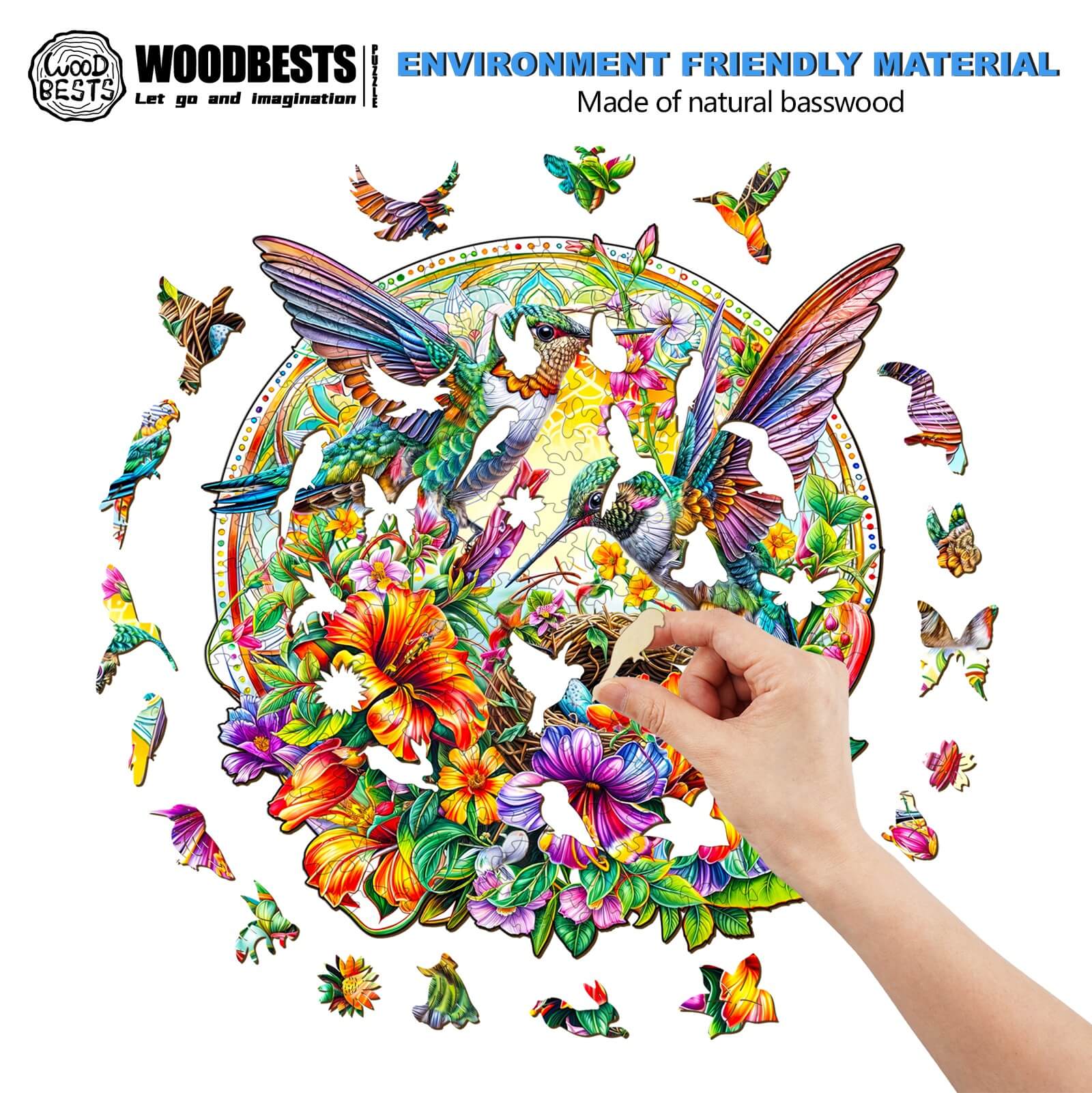 Hummingbird Haven Wooden Jigsaw Puzzle