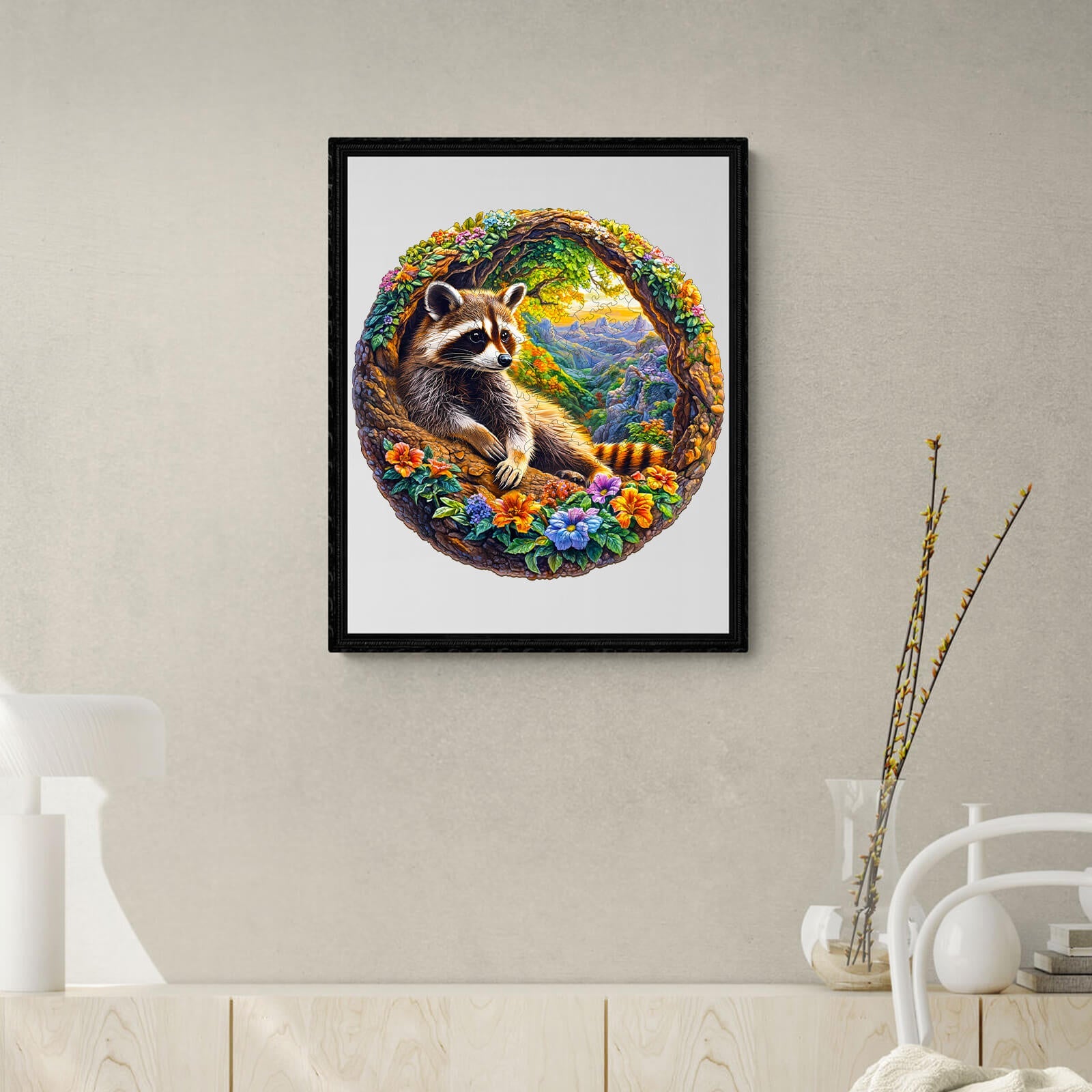 3D Raccoon Bliss Wooden Jigsaw Puzzle