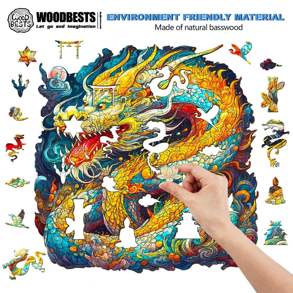 Chinese Dragon Wooden Jigsaw Puzzle