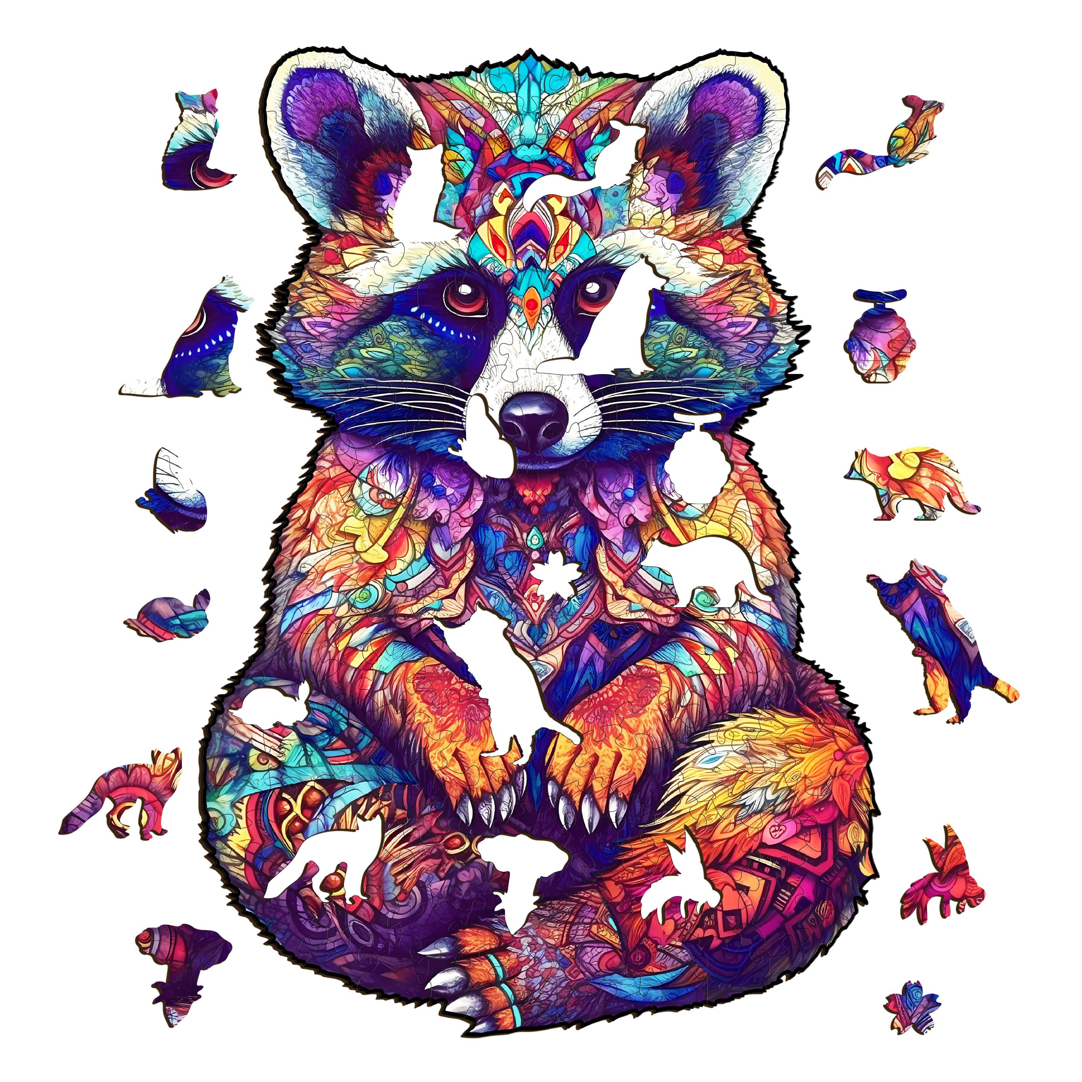 Resourceful Raccoon Wooden Jigsaw Puzzle