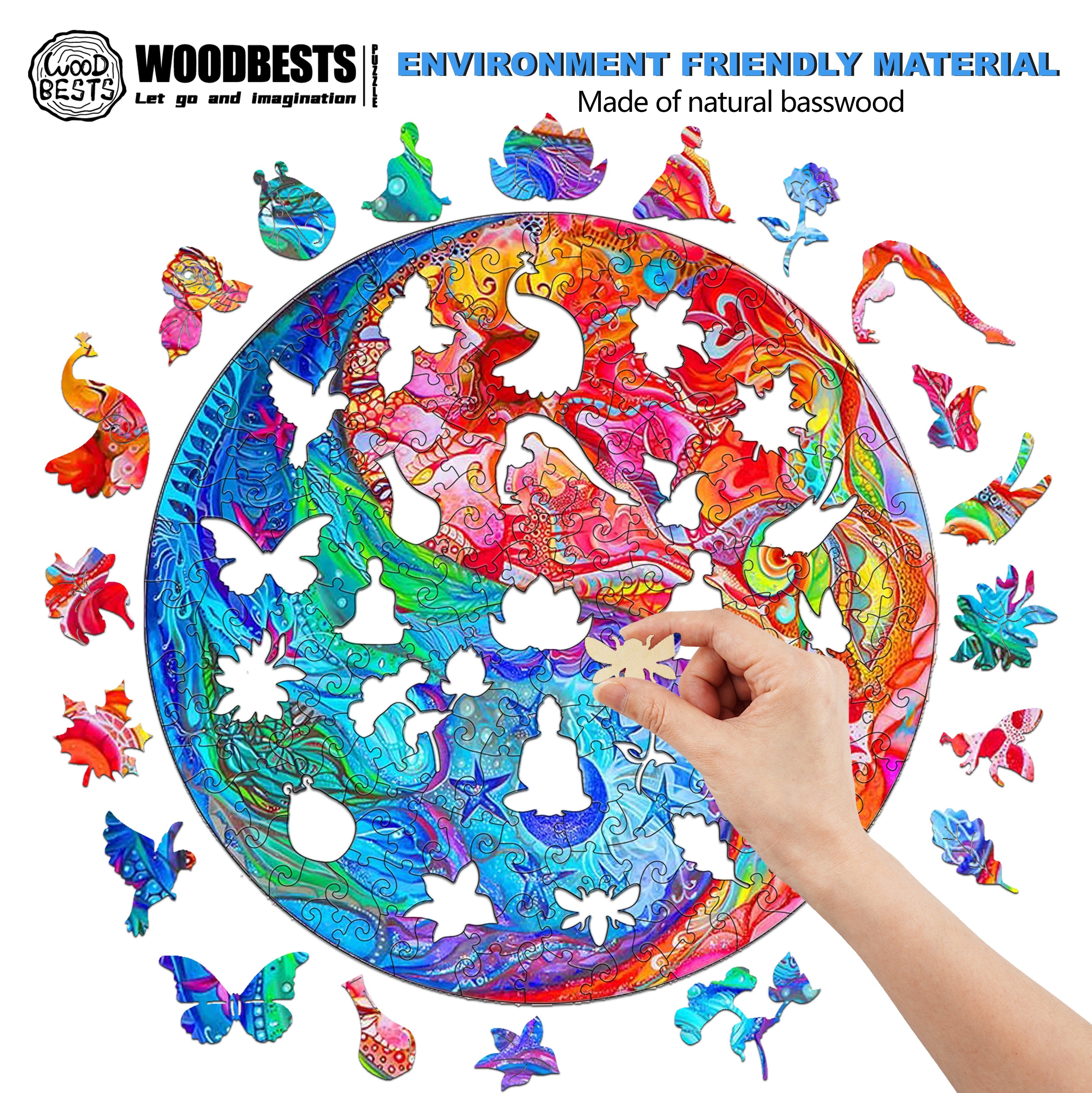Yin Yang Mandala-2 Wooden Jigsaw Puzzle