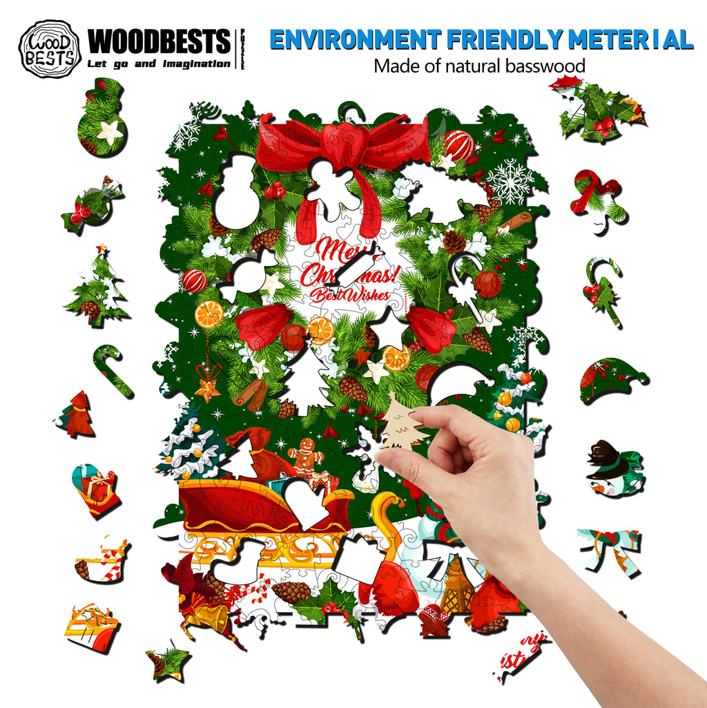 Merry Christmas Wooden Jigsaw Puzzle
