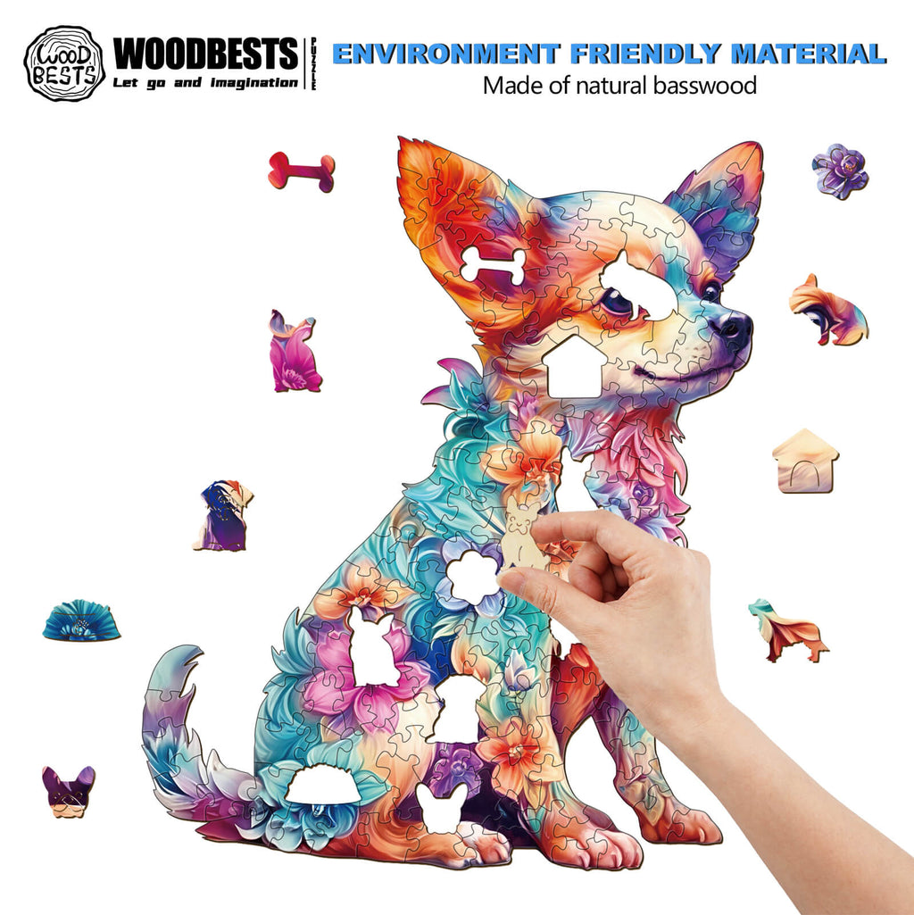 Cute Puppy Wooden Jigsaw Puzzle