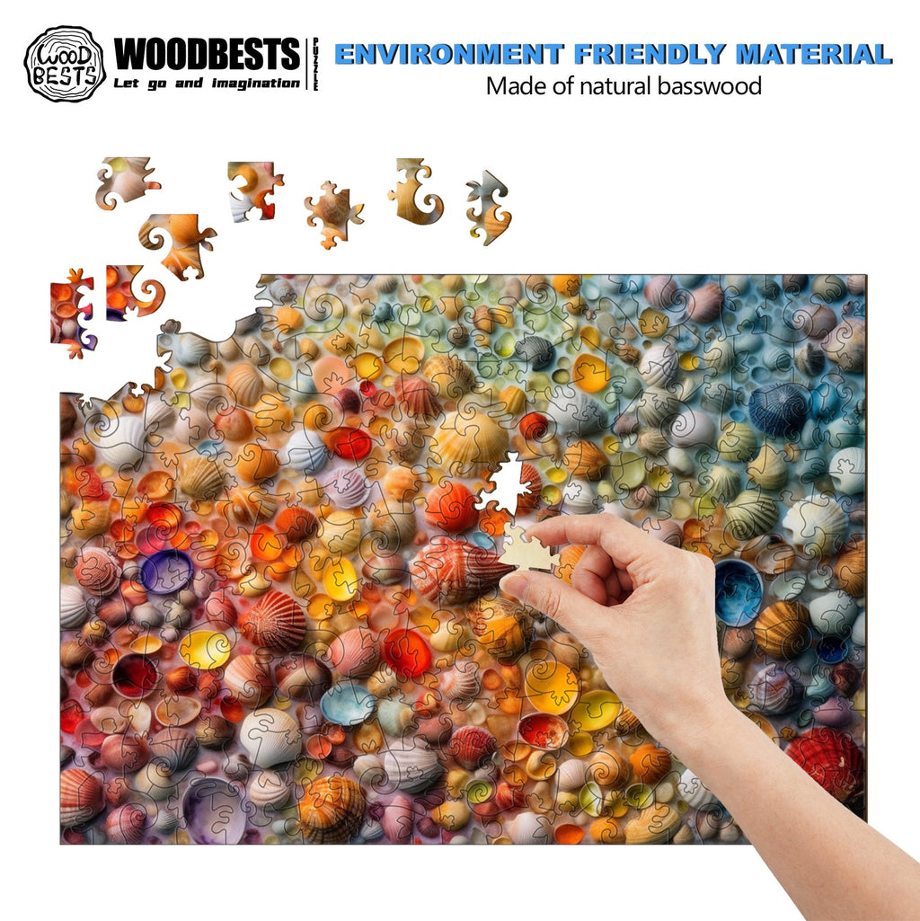 Colorful Seashells Wooden Jigsaw Puzzle