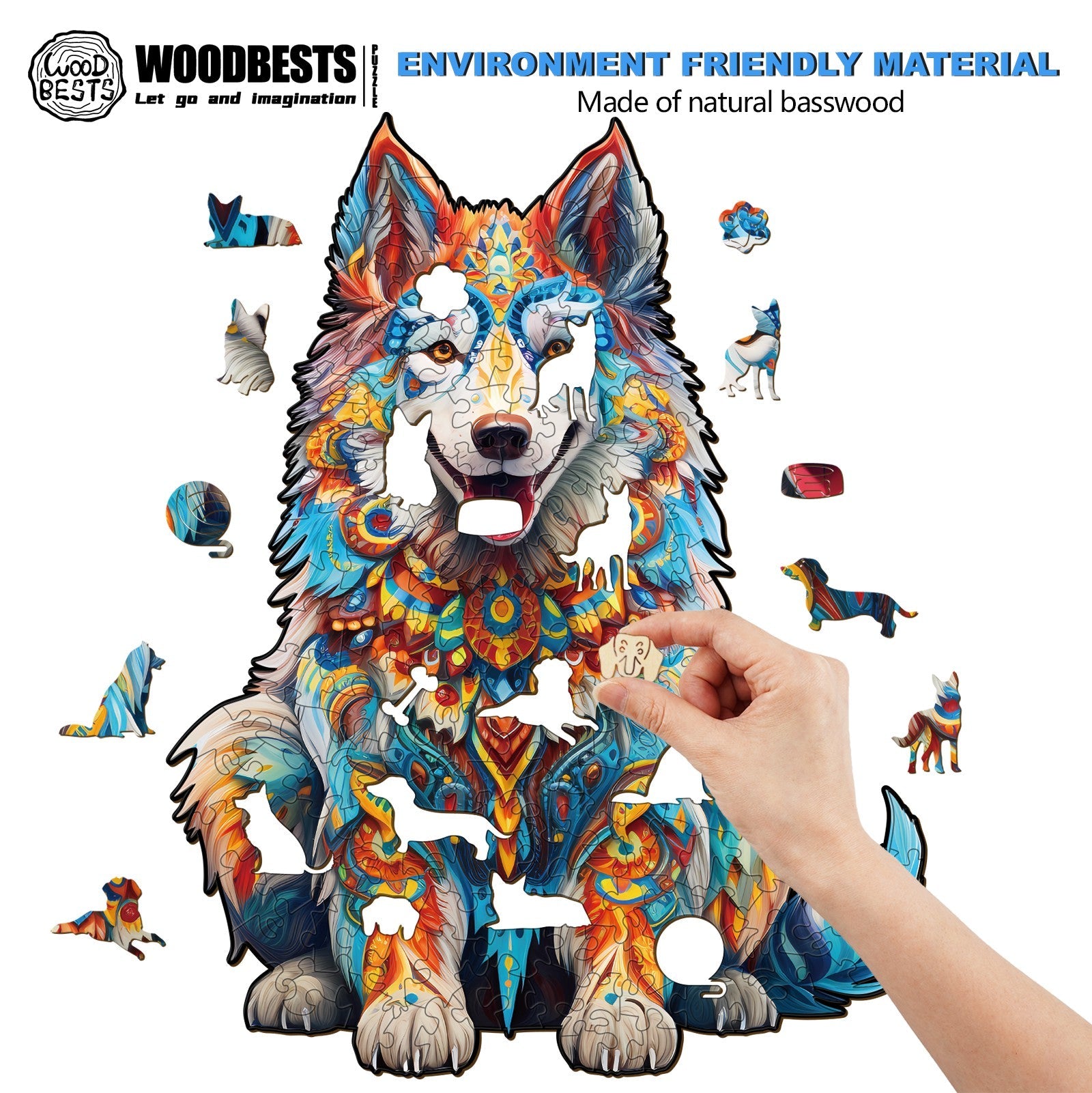 Alaskan Malamute Wooden Jigsaw Puzzle