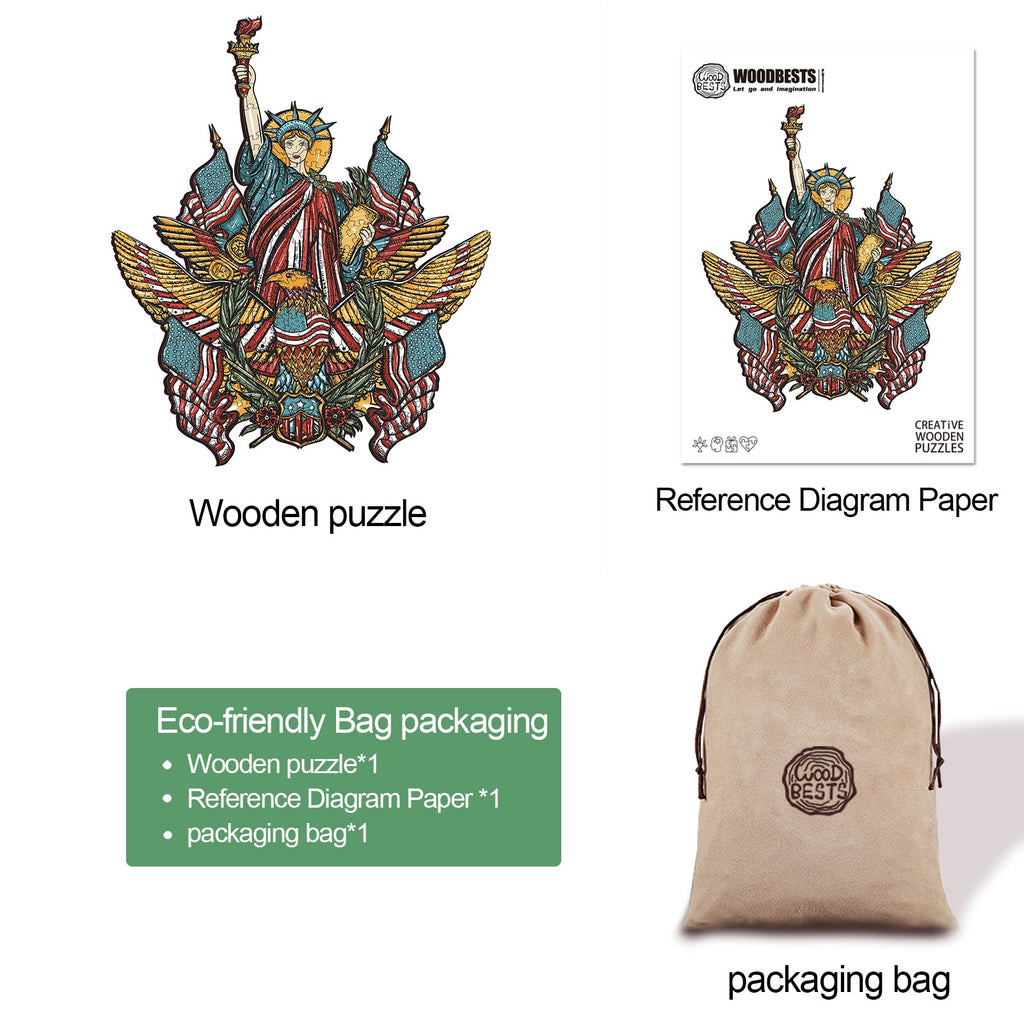 Statue Liberty Wooden Jigsaw Puzzle