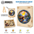3D Mama’s Love wooden jigsaw puzzle showcasing vibrant artwork, ideal for mental exercise and gift ideas, eco-friendly construction.