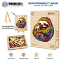 Parent-child sloth wooden jigsaw puzzle for mental exercise, teamwork, and eco-friendly fun.